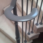 Painted banister in grey matte paint