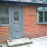 PVCu door that has been resprayed/ re-coloured